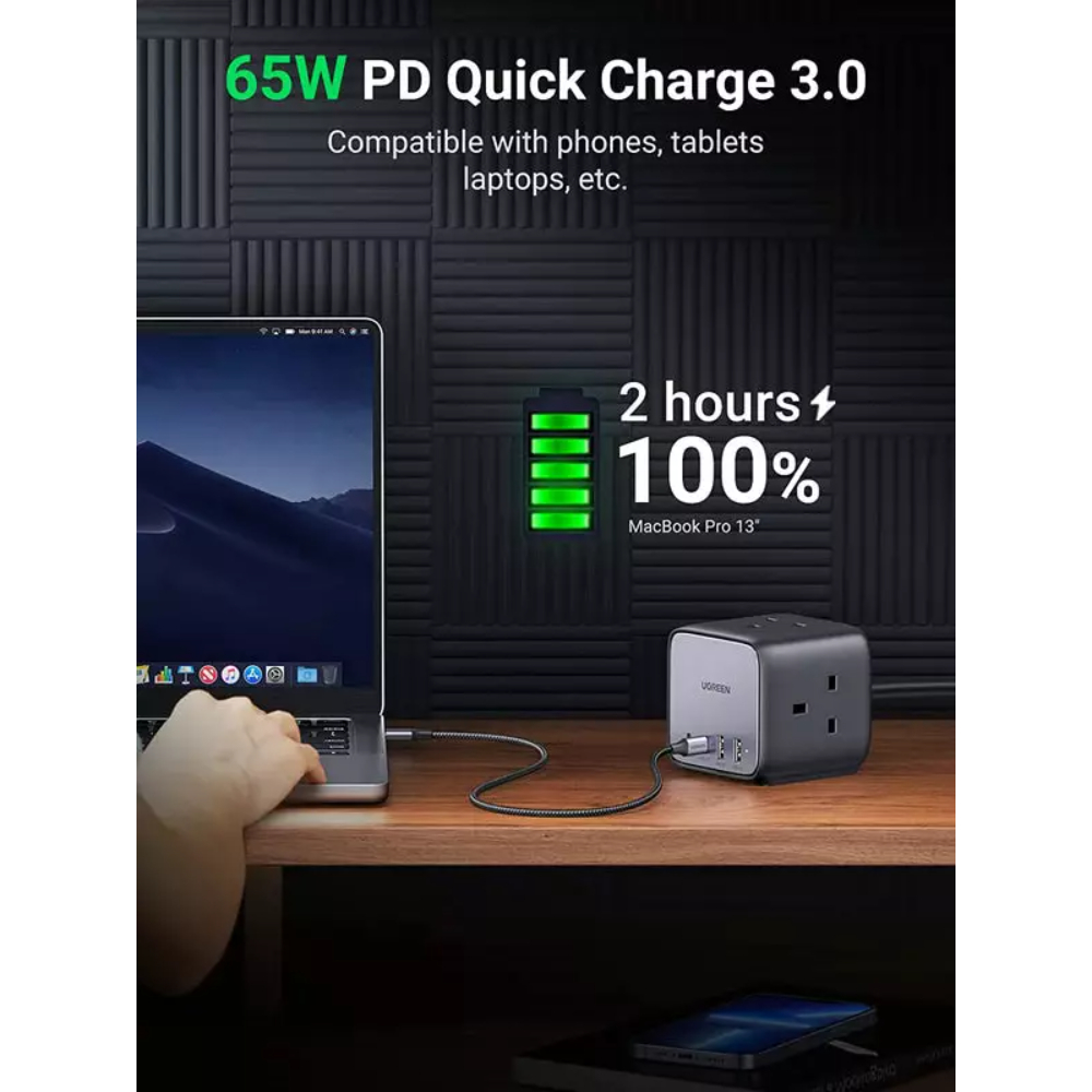 UGREEN 60113 65W 2C 2A DIGINEST CUBE CHARGER