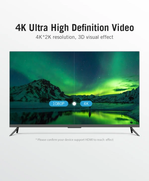 VENTION VAA-M02-B1500 4K HDMI Cable (15 Meter) High-Speed 18Gbps, Ultra HD, 3D, HDR, ARC