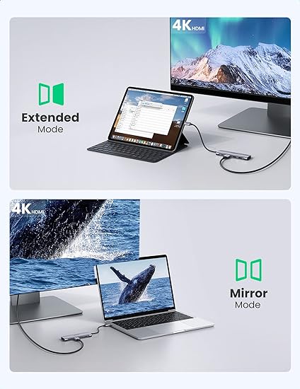 UGREEN 70411 6-in-1 USB-C PD Adapter with 4K HDMI Hub