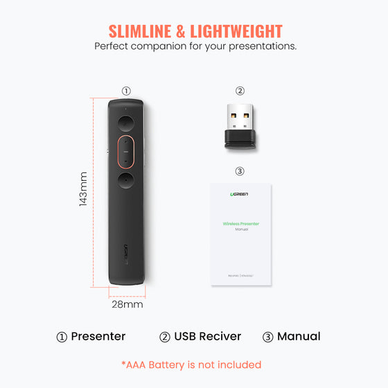 UGREEN 60327 OFFICE WIRELESS PRESENTATION REMOTE