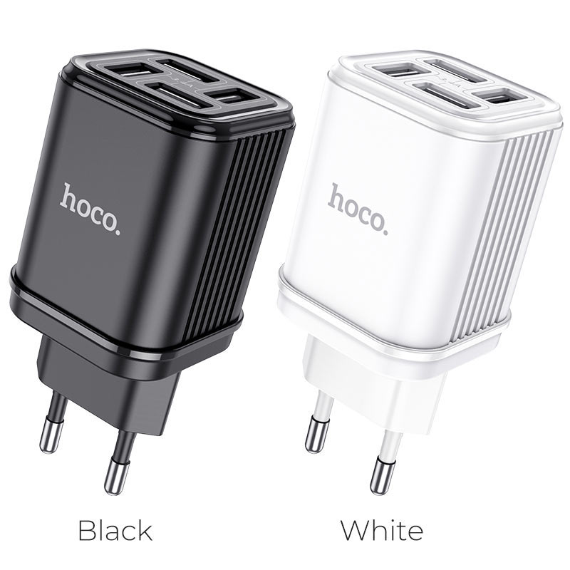 HOCO C84A Resolute 4-Port USB Wall Charger (Black) EU Plug