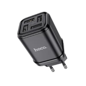 HOCO C84A Resolute 4-Port USB Wall Charger (Black) EU Plug