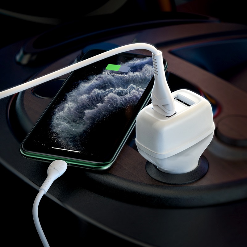 HOCO Z36 Leader Car Charger 5V/2.4A Dual Port Set with Micro USB Cable