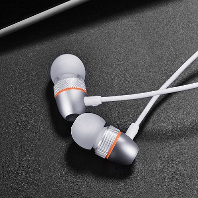 HOCO M59 MAGNIFICENT UNIVERSAL EARPHONES โ SILVER