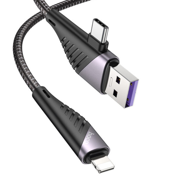 HOCO U95 2-in-1 Freeway PD USB, Type-C to Lightning Charging Data Cable (1.2 Meter)