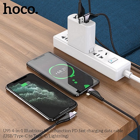 HOCO U95 4-in-1 Multifunction PD Fast Charging Data Cable