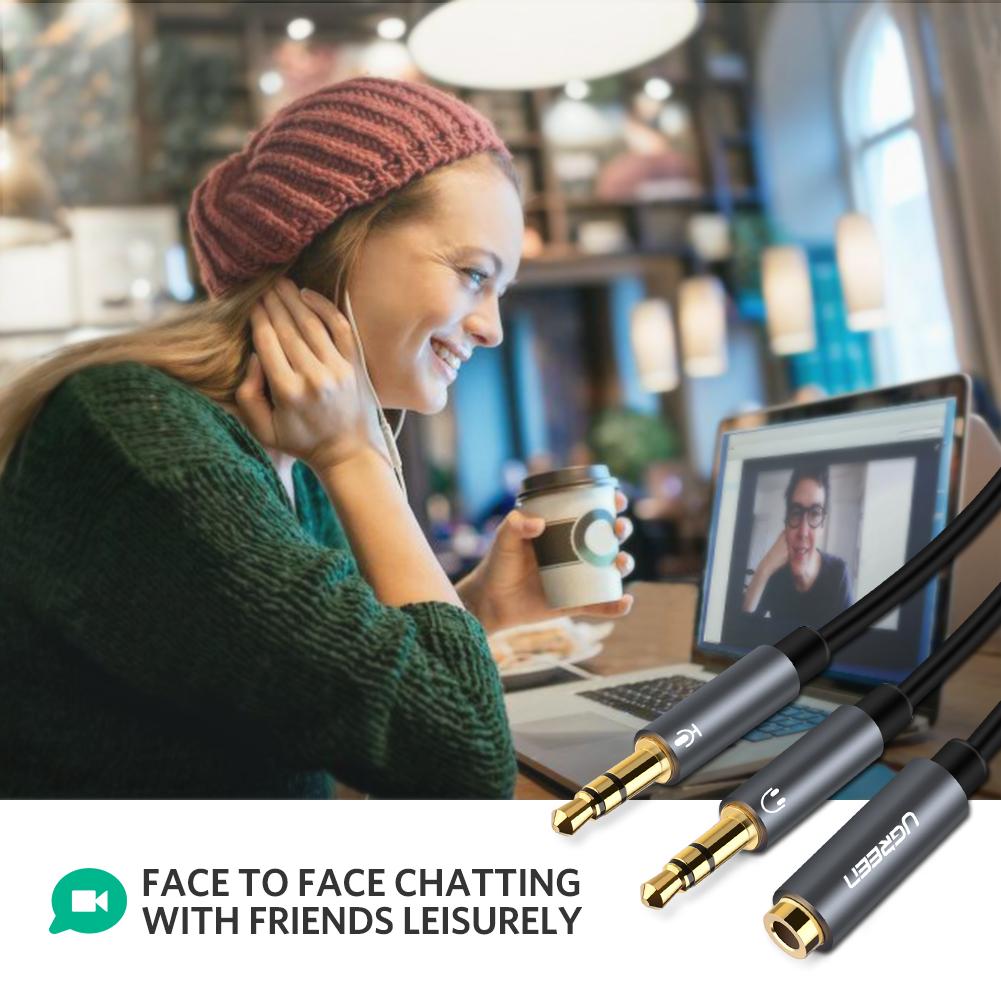 UGREEN 20899 3.5MM F/M TO 2 MALE AUDIO CABLE