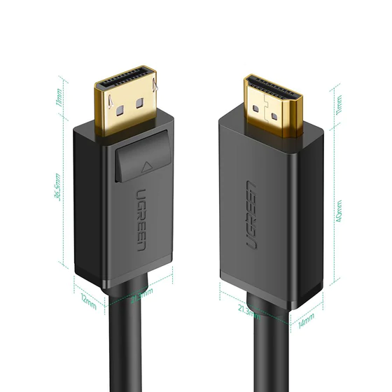 UGREEN 10203 DISPLAY PORT TO HDMI M/M CABLE 3 METER
