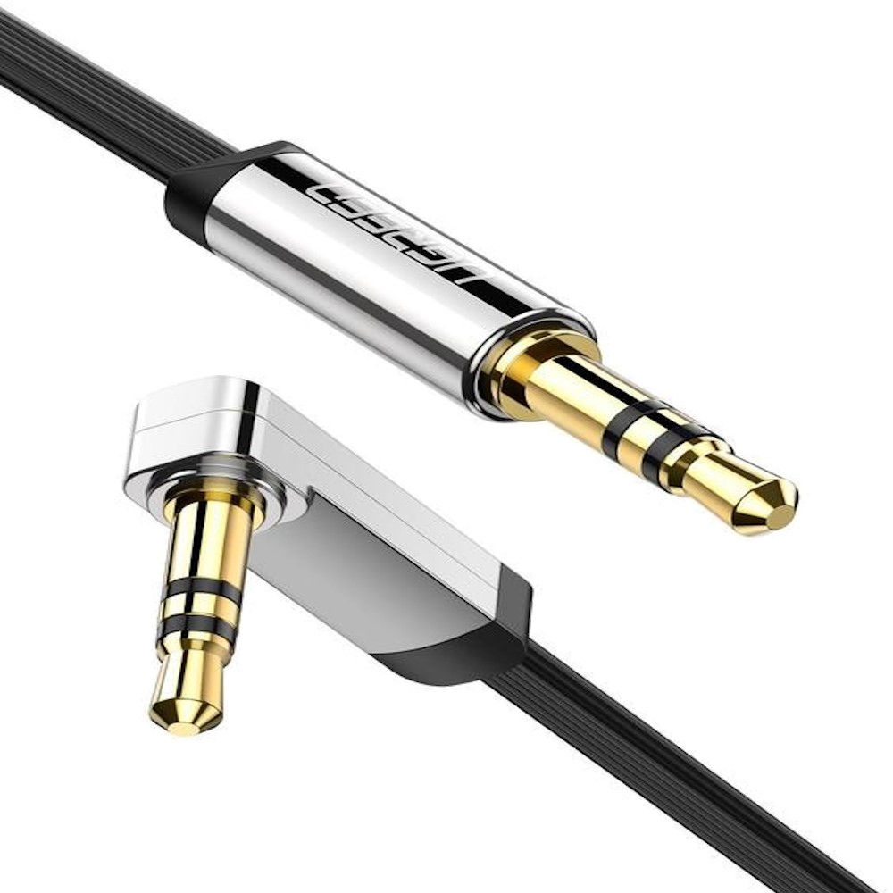UGREEN 10728 3.5MM STRAIGHT TO 90 AUDIO CABLE 3M FLAT