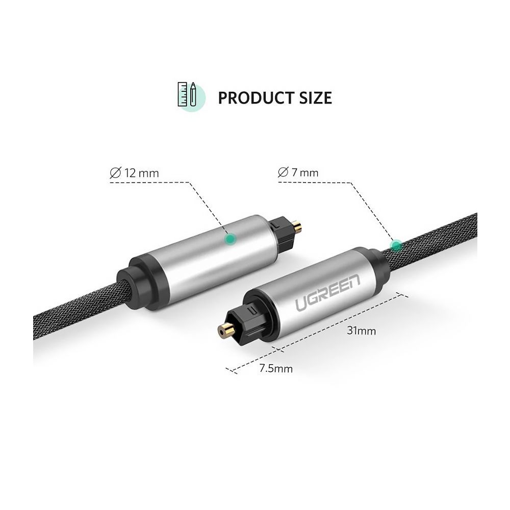 UGREEN 10771 TOSLINK OPTICAL AUDIO CABLE 3M