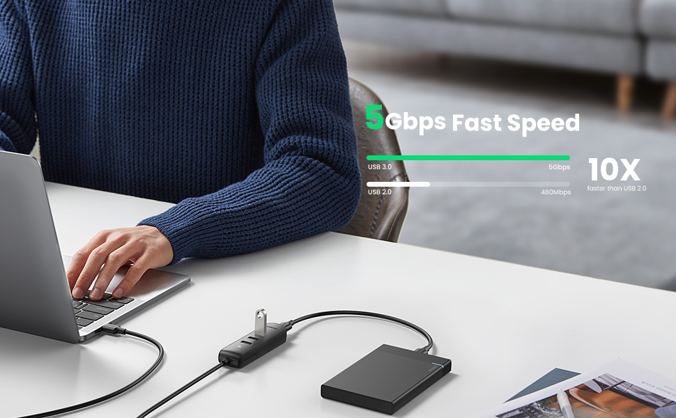 UGREEN 10915 4 Ports Powered USB 3.0 Hub 002 UGREEN 10915 4 Ports Powered USB 3.0 Hub 002