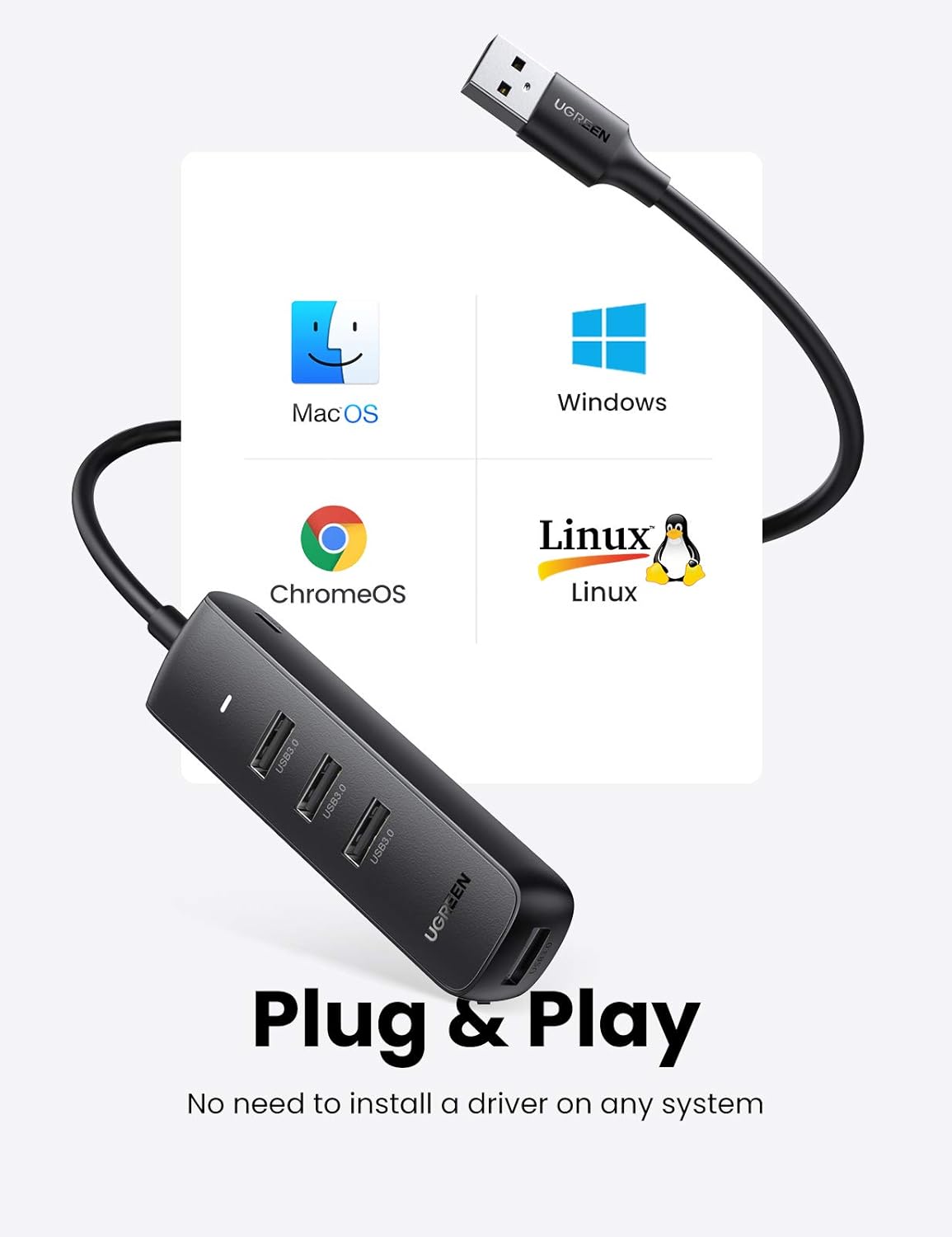 UGREEN 10915 4 Ports Powered USB 3.0 Hub 03