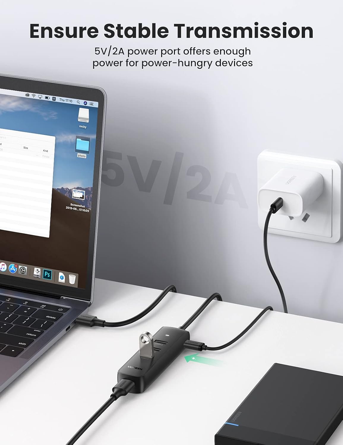 UGREEN 10915 4 Ports Powered USB 3.0 Hub 07
