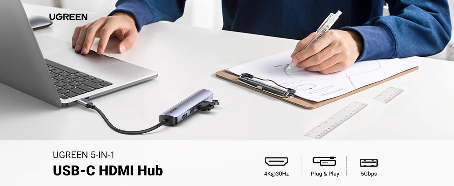 UGREEN 20197 USB C 5 in 1 Multiport Hub HDMI 4K@30Hz 001 UGREEN 20197 USB C 5 in 1 Multiport Hub HDMI 4K@30Hz 001