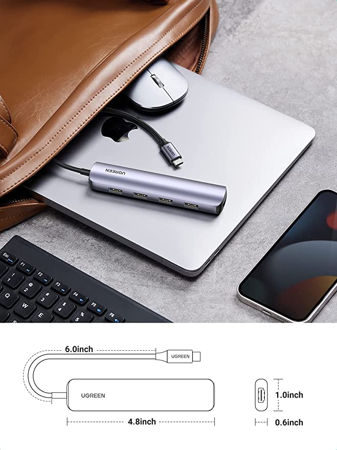 UGREEN 20197 USB C 5 in 1 Multiport Hub HDMI 4K@30Hz 6