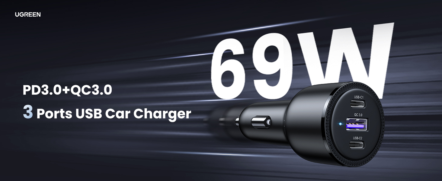 UGREEN 20467 USB C 69W FAST CAR CHARGER11 UGREEN 20467 USB C 69W FAST CAR CHARGER11