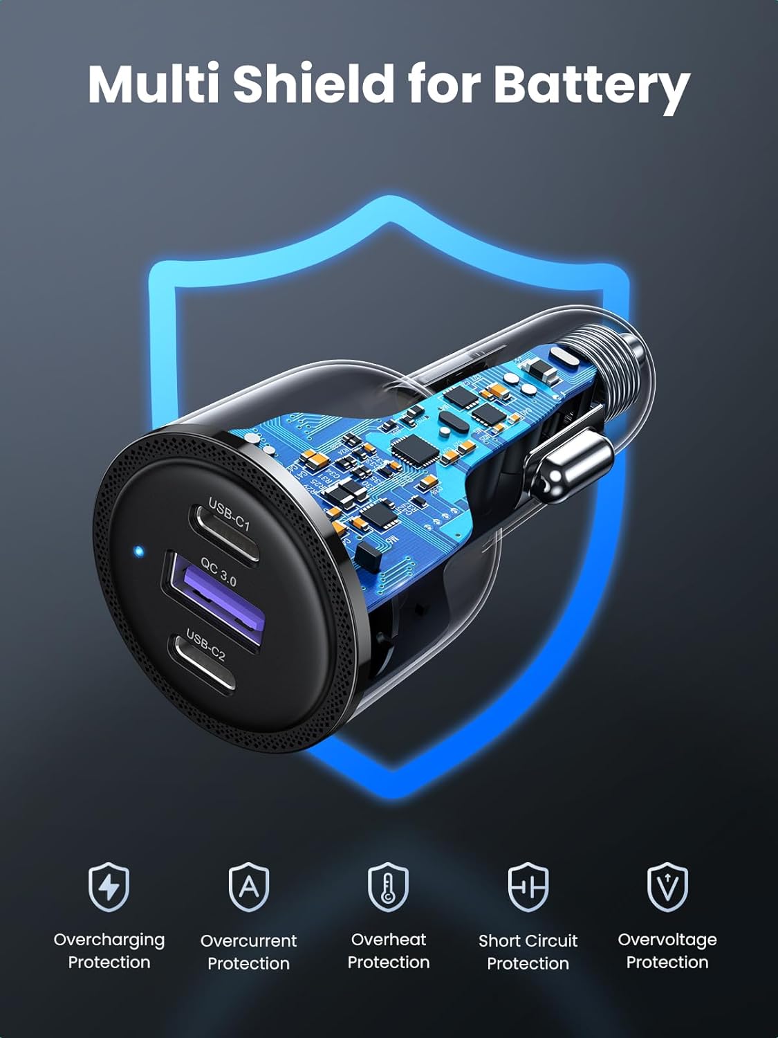 UGREEN 20467 USB C 69W FAST CAR CHARGER4