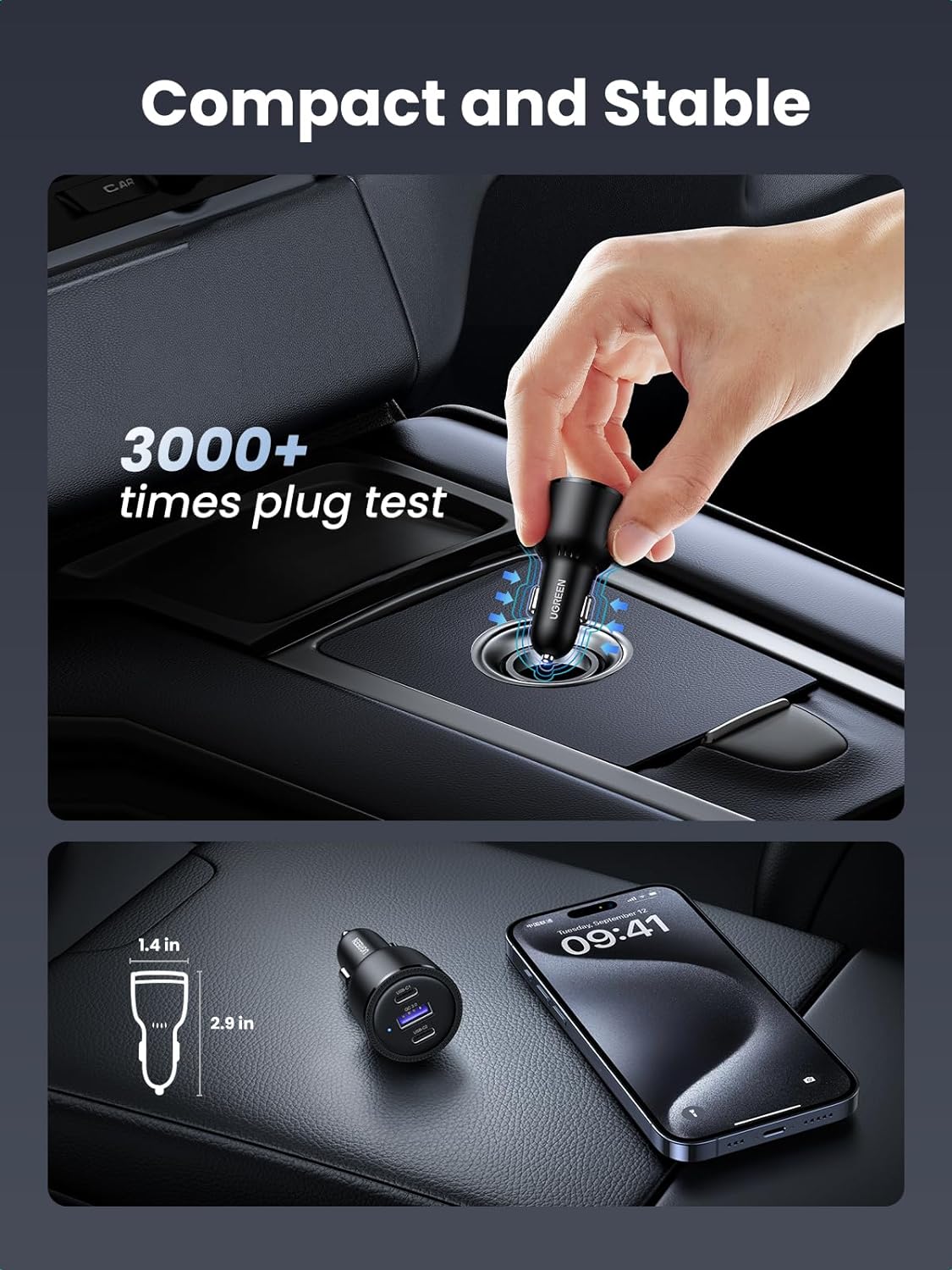 UGREEN 20467 USB C 69W FAST CAR CHARGER8