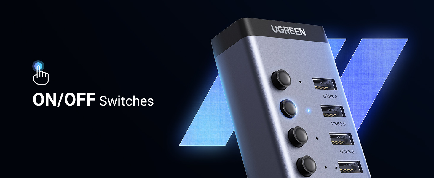 UGREEN 30778 7 Port USB 3.0 Adapter with 4 Smart Charging Ports 005