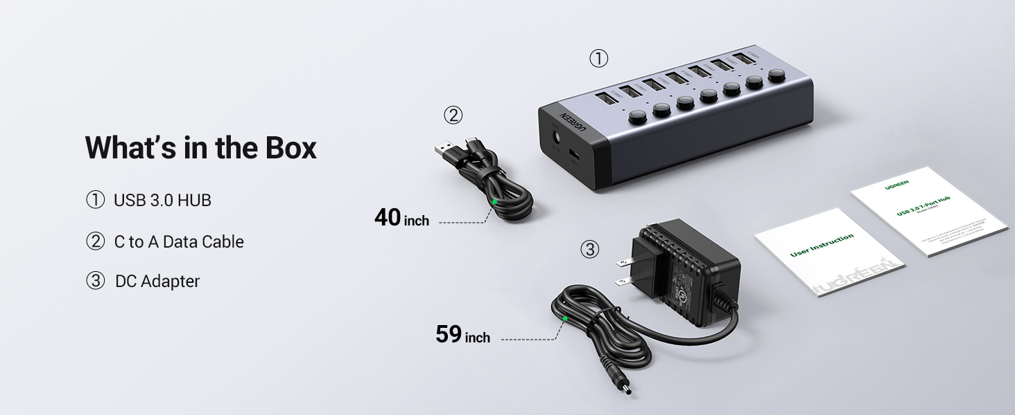 UGREEN 30778 7 Port USB 3.0 Adapter with 4 Smart Charging Ports 010 UGREEN 30778 7 Port USB 3.0 Adapter with 4 Smart Charging Ports 010
