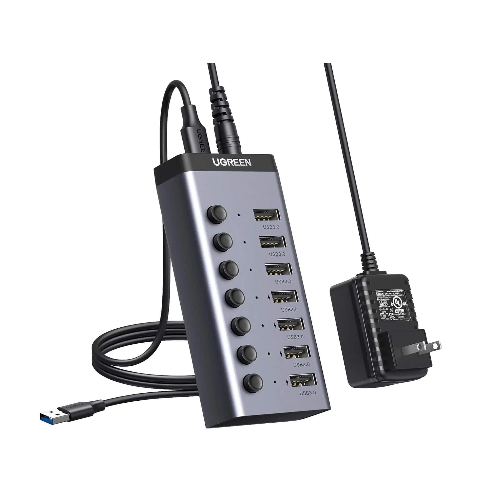 UGREEN 30778 7 Port USB 3.0 Adapter with 4 Smart Charging Ports 1