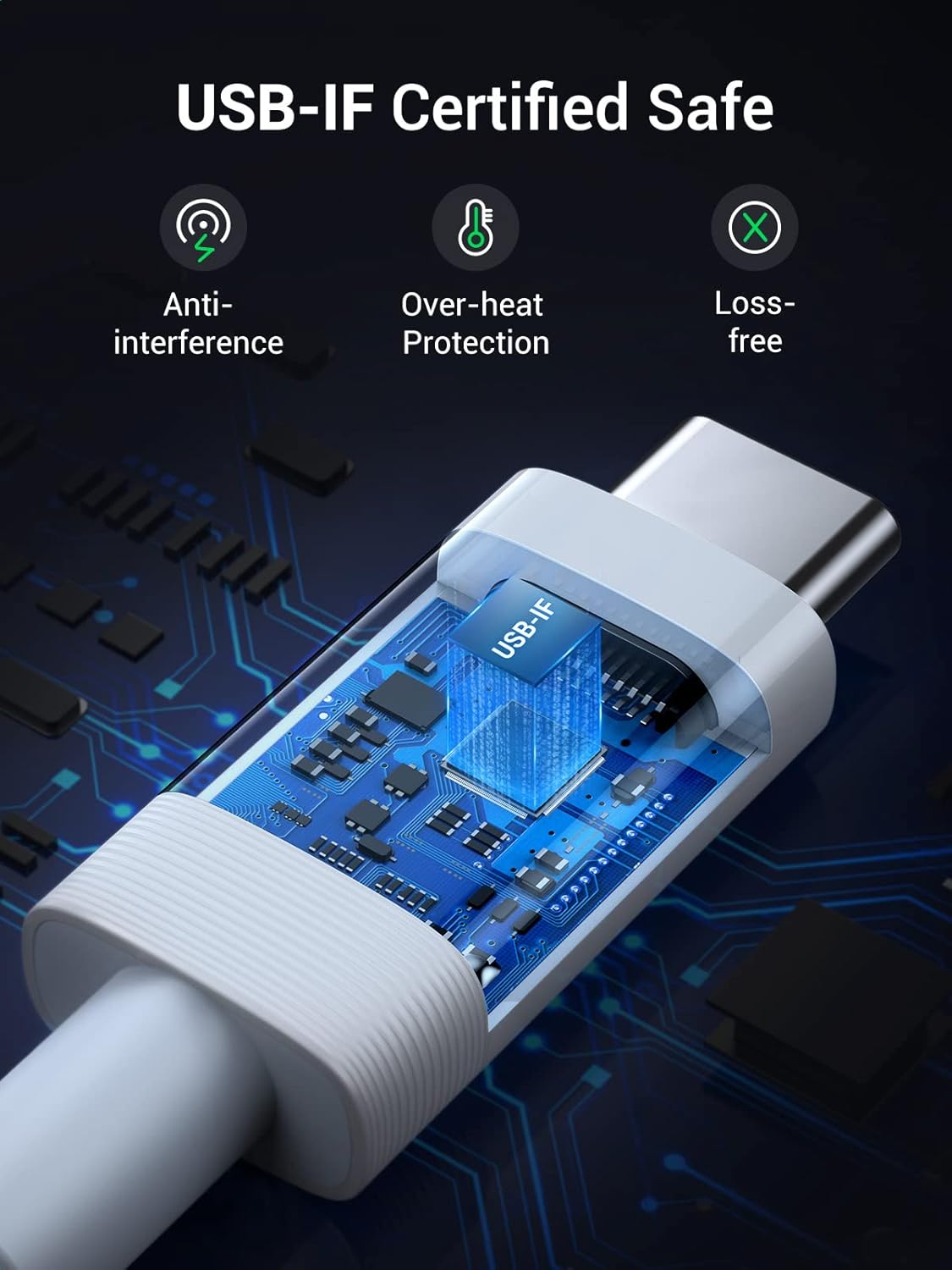 UGREEN 40113 Thunderbolt 3 USB4 Gen3 Cable 40Gbps Data Sync (USB-IF Certified) 100W Charging, 8K@60Hz Video (0.8 Meter) UGREEN 40113 Thunderbolt 3 USB4 Gen3 Cable 40Gbps Data Sync (USB-IF Certified) 100W Charging, 8K@60Hz Video (0.8 Meter)