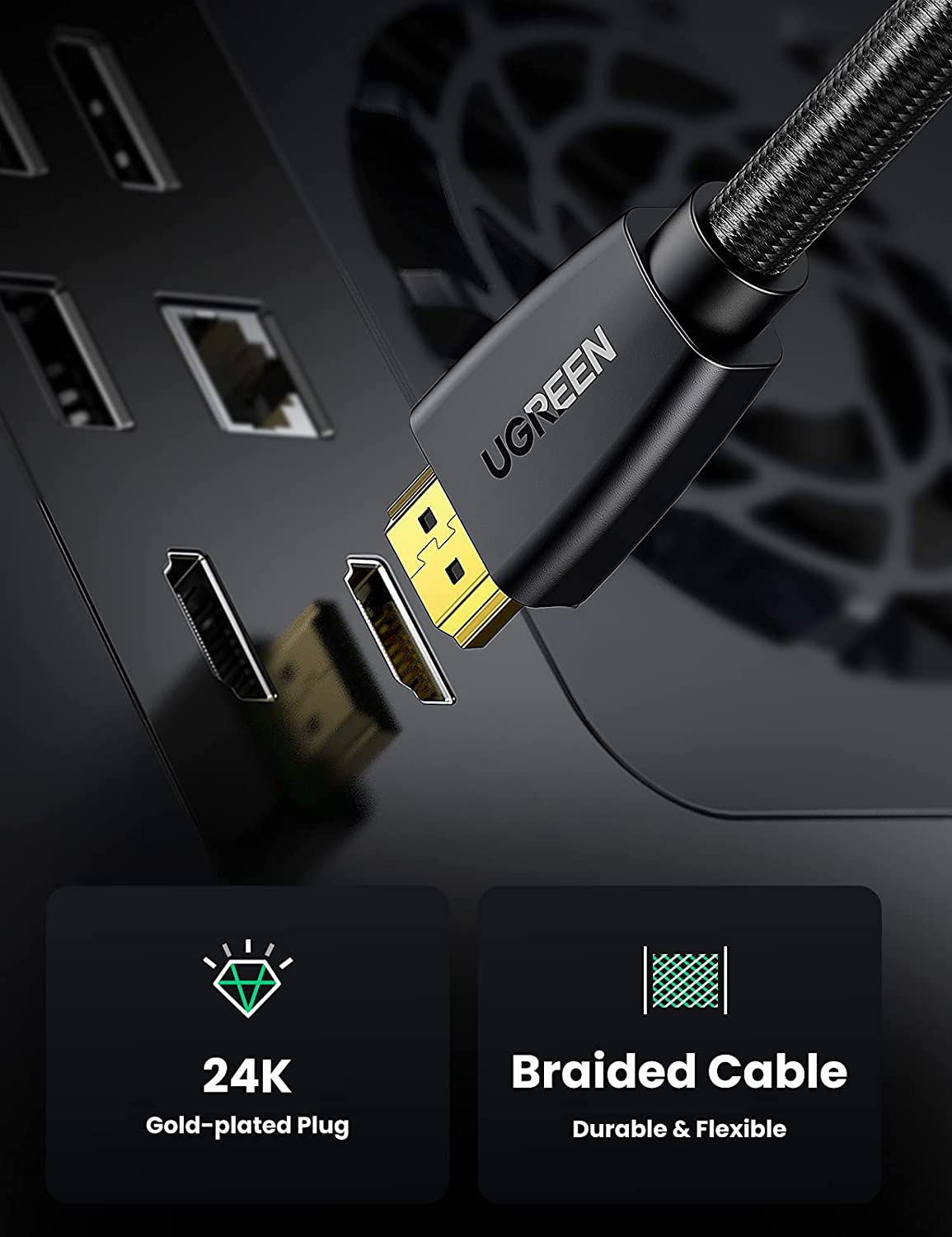 UGREEN 40410 HDMI 2.0 MALE TO MALE CABLE3