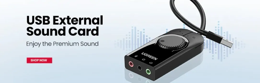 UGREEN 40964 USB Audio Adapter External Stereo Sound Card UGREEN 40964 USB Audio Adapter External Stereo Sound Card