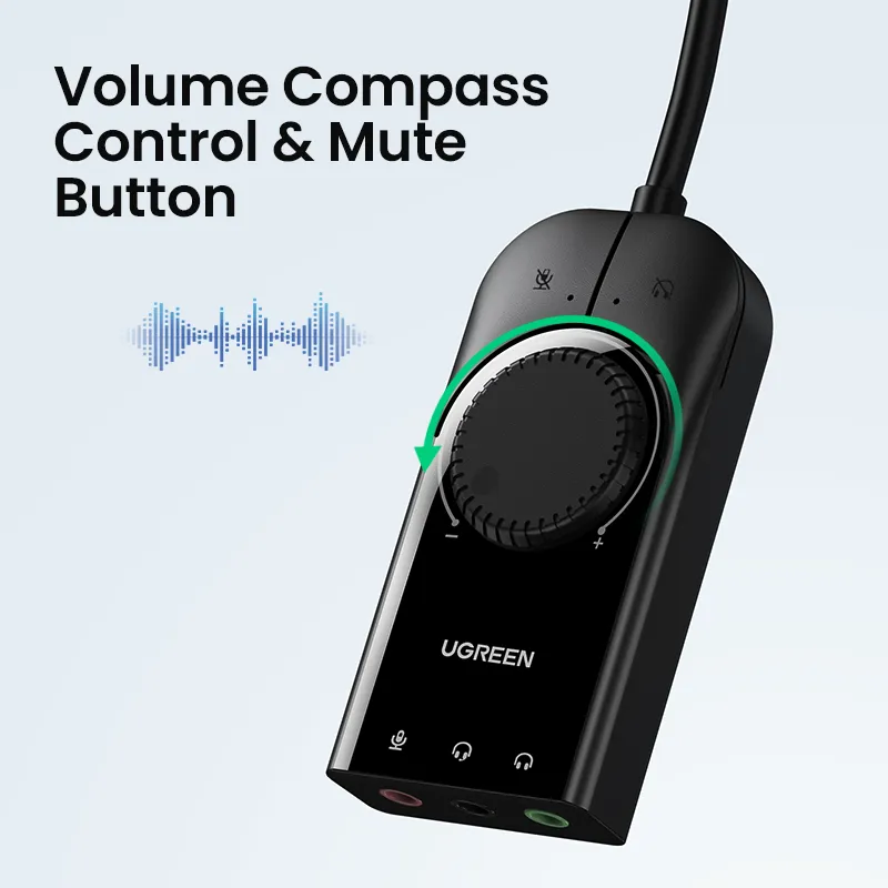 UGREEN 40964 USB Audio Adapter External Stereo Sound Card UGREEN 40964 USB Audio Adapter External Stereo Sound Card