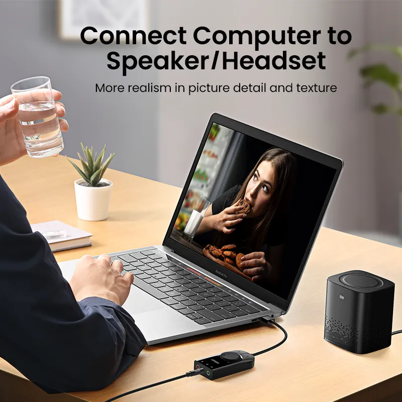 UGREEN 40964 USB Audio Adapter External Stereo Sound Card UGREEN 40964 USB Audio Adapter External Stereo Sound Card