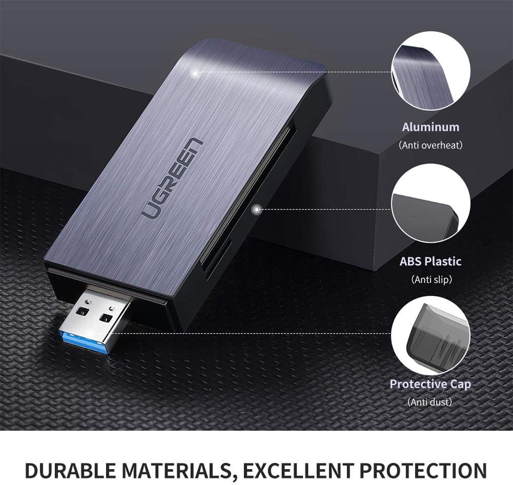 UGREEN 50541 USB 3.0 4-in-1 High-Speed SD Card Reader Adapter Supports CF, SD, Micro SD, MS, UHS-I, SDXC, SDHC