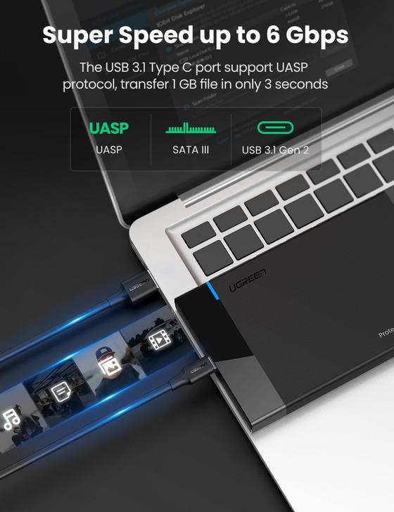 UGREEN 50743 2.5 INCH HARD DRIVE ENCLOSURE USB C6