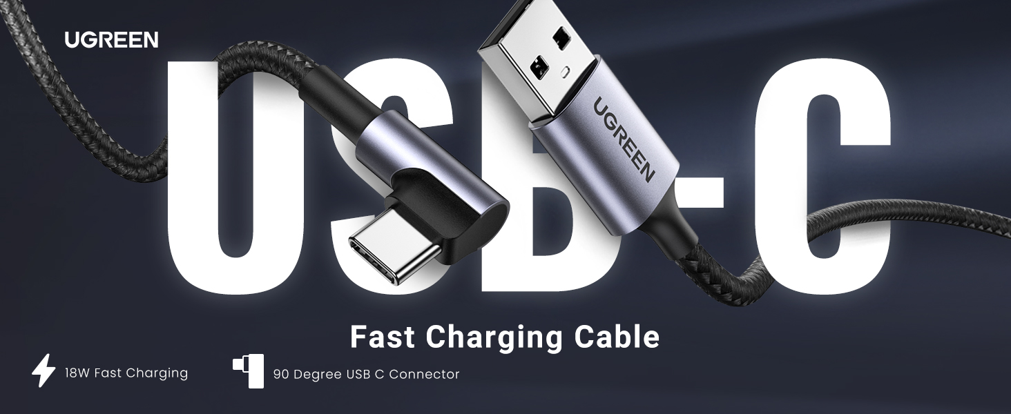 UGREEN 50941 Right Angle USB A to USB C Cable (1 Meter) 480Mbps Data Sync, Nylon Braided, Compatible with iPhone 17/16/15 Series UGREEN 50941 Right Angle USB A to USB C Cable (1 Meter) 480Mbps Data Sync, Nylon Braided, Compatible with iPhone 17/16/15 Series