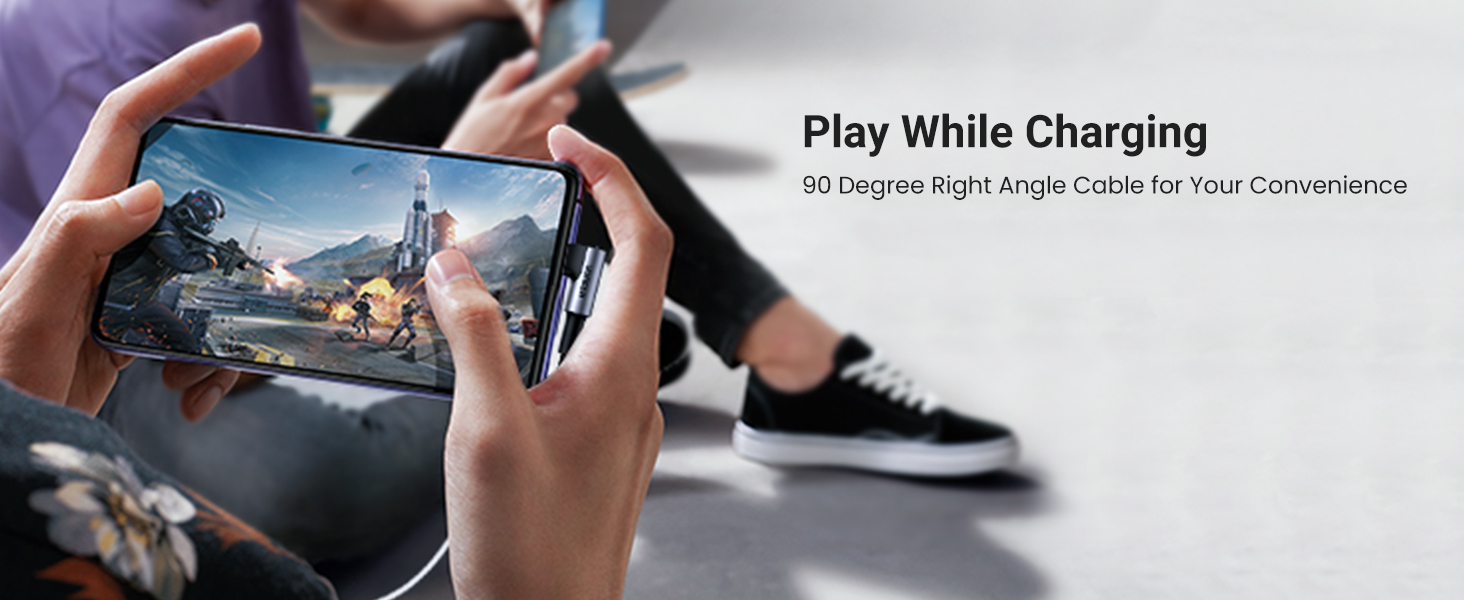 UGREEN 50941 Right Angle USB A to USB C Cable (1 Meter) 480Mbps Data Sync, Nylon Braided, Compatible with iPhone 17/16/15 Series UGREEN 50941 Right Angle USB A to USB C Cable (1 Meter) 480Mbps Data Sync, Nylon Braided, Compatible with iPhone 17/16/15 Series