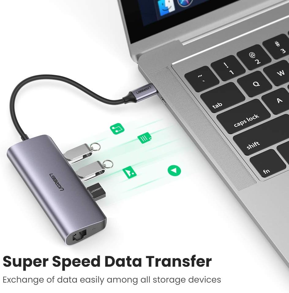 UGREEN 60718 3-in-1 USB-C Hub with 3 USB 3.0 Ports and Gigabit Ethernet Adapter