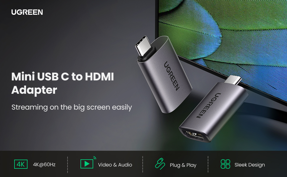 UGREEN 70450 USB-C to HDMI Adapter 4K@60Hz Thunderbolt 3 UGREEN 70450 USB-C to HDMI Adapter 4K@60Hz Thunderbolt 3