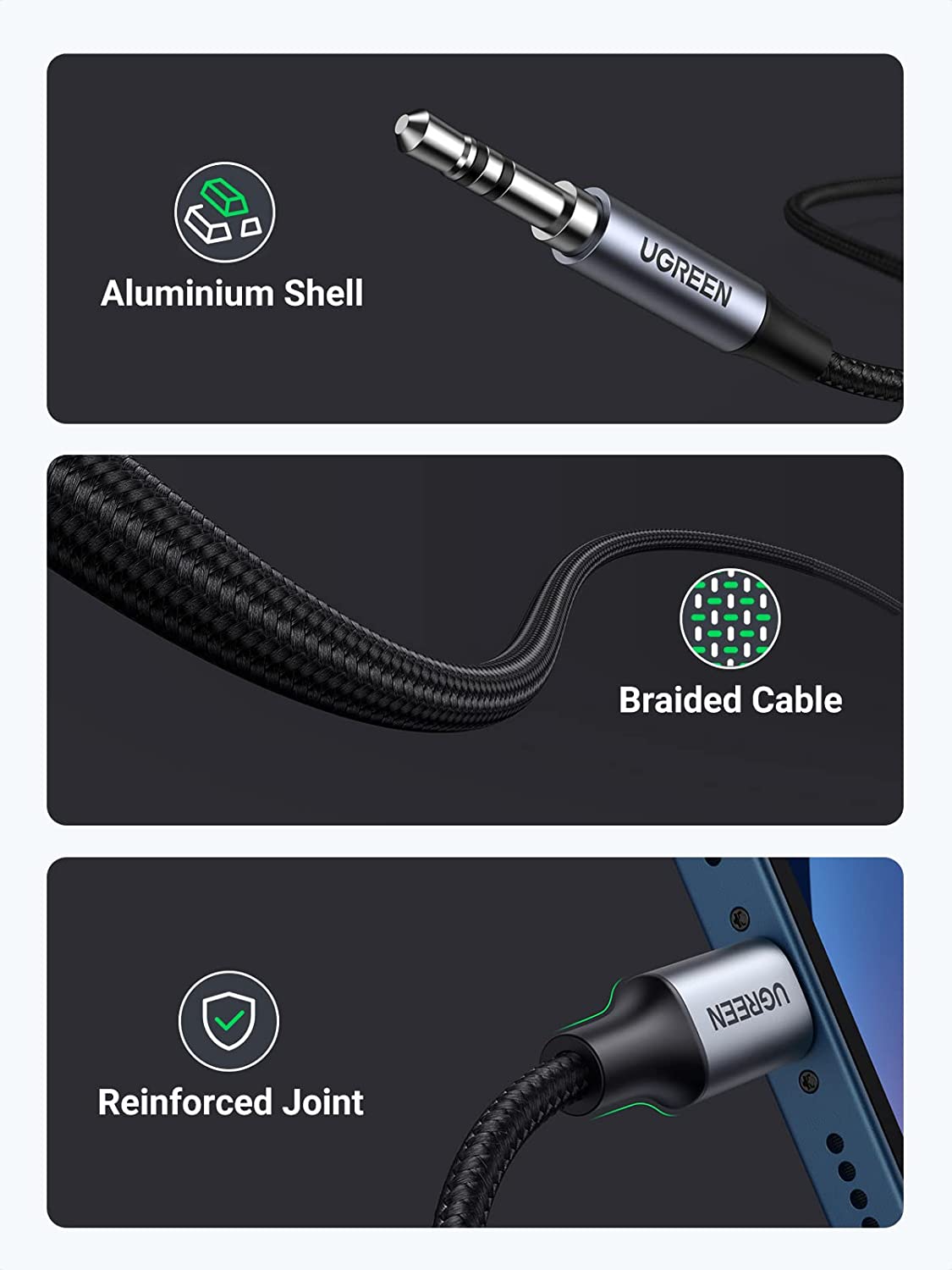 UGREEN 70509 LIGHTNING TO 3.5MM CABLE