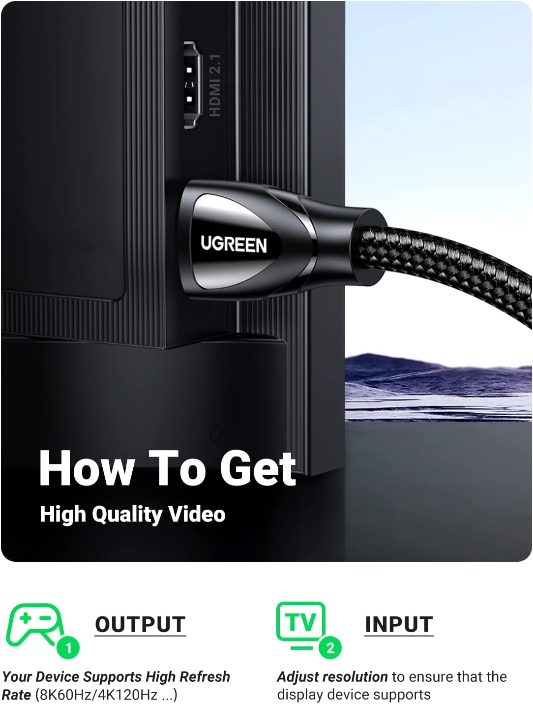 UGREEN 80401 8K HDMI 2.1 Cable Price in Pakistan (1 Meter) - UGREEN PK