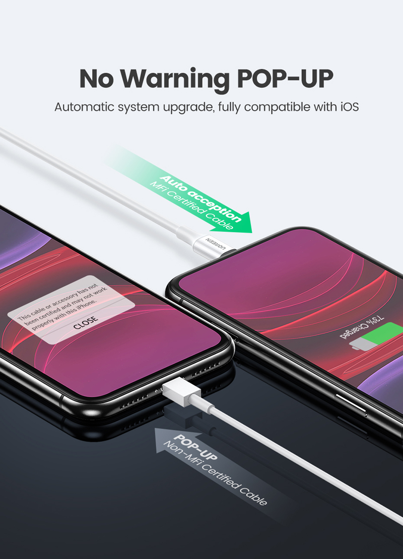 UGREEN 80822 USB-A to iPhone Lightning 2.4A Charging Cable (1 Meter) MFi Certified UGREEN 80822 USB-A to iPhone Lightning 2.4A Charging Cable (1 Meter) MFi Certified