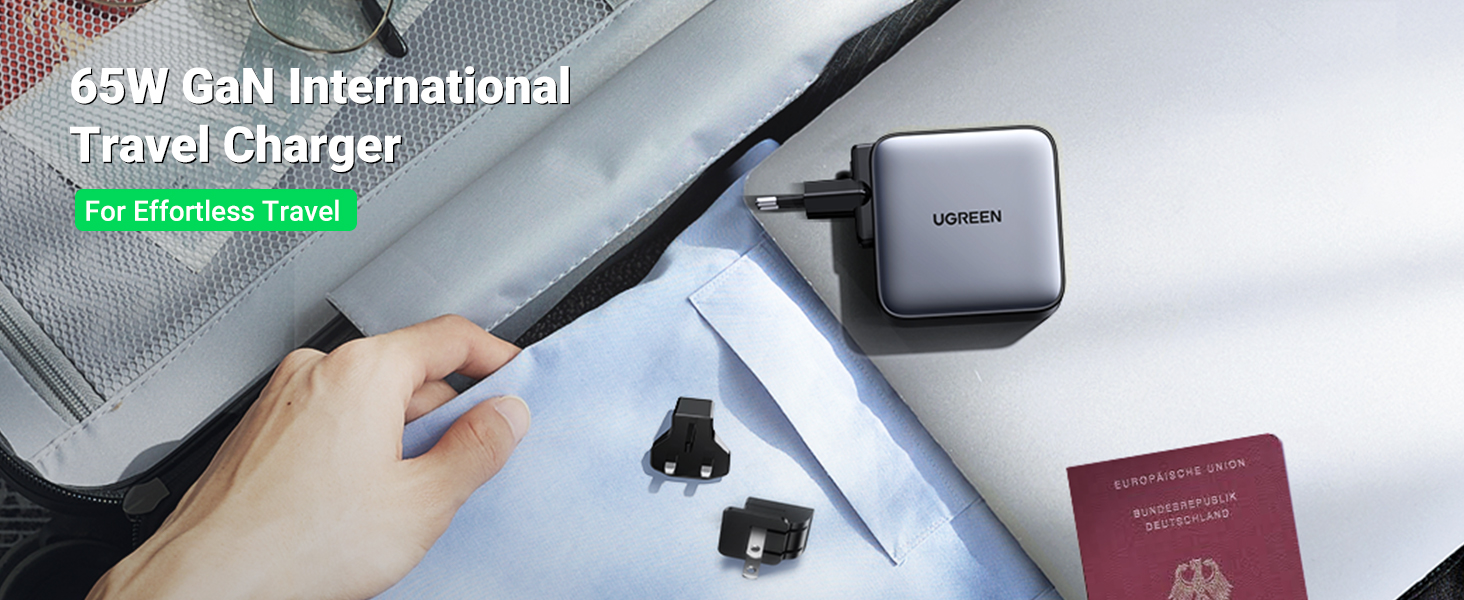 UGREEN 90409 65W Nexode 3 Ports Travel Charger GaN Fast 003