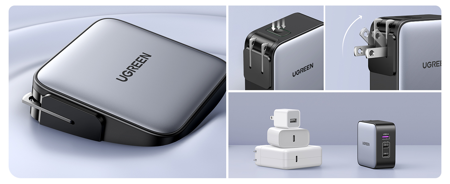 UGREEN 90409 65W Nexode 3 Ports Travel Charger GaN Fast 005