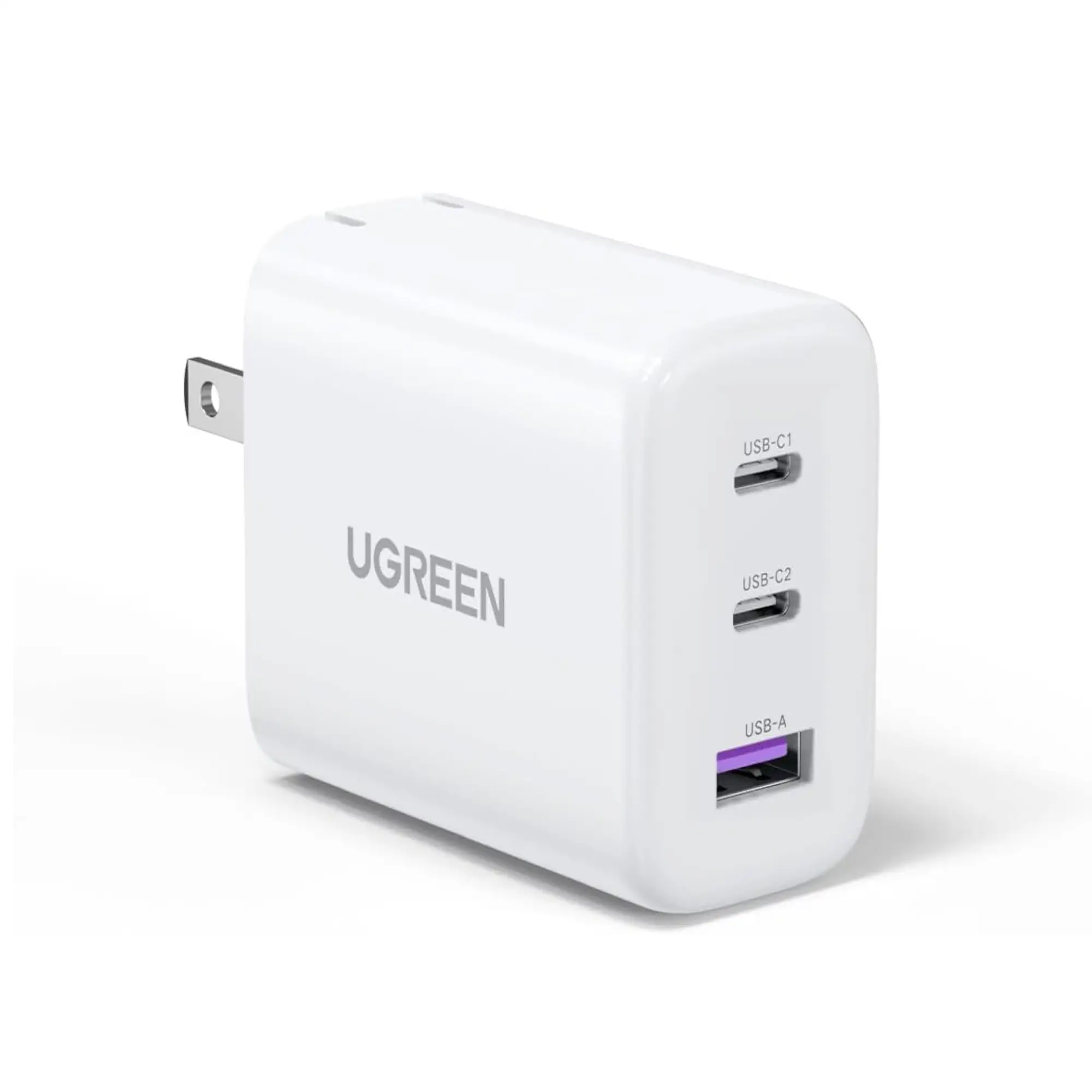 UGREEN 90495 65W USB C Charger 3-Ports Compact Foldable (US Plug) for iPhone 17/16/15 Series, Galaxy S25/S24