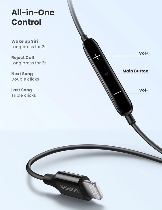 UGREEN 80655 IN-EAR LIGHTNING HEADPHONE