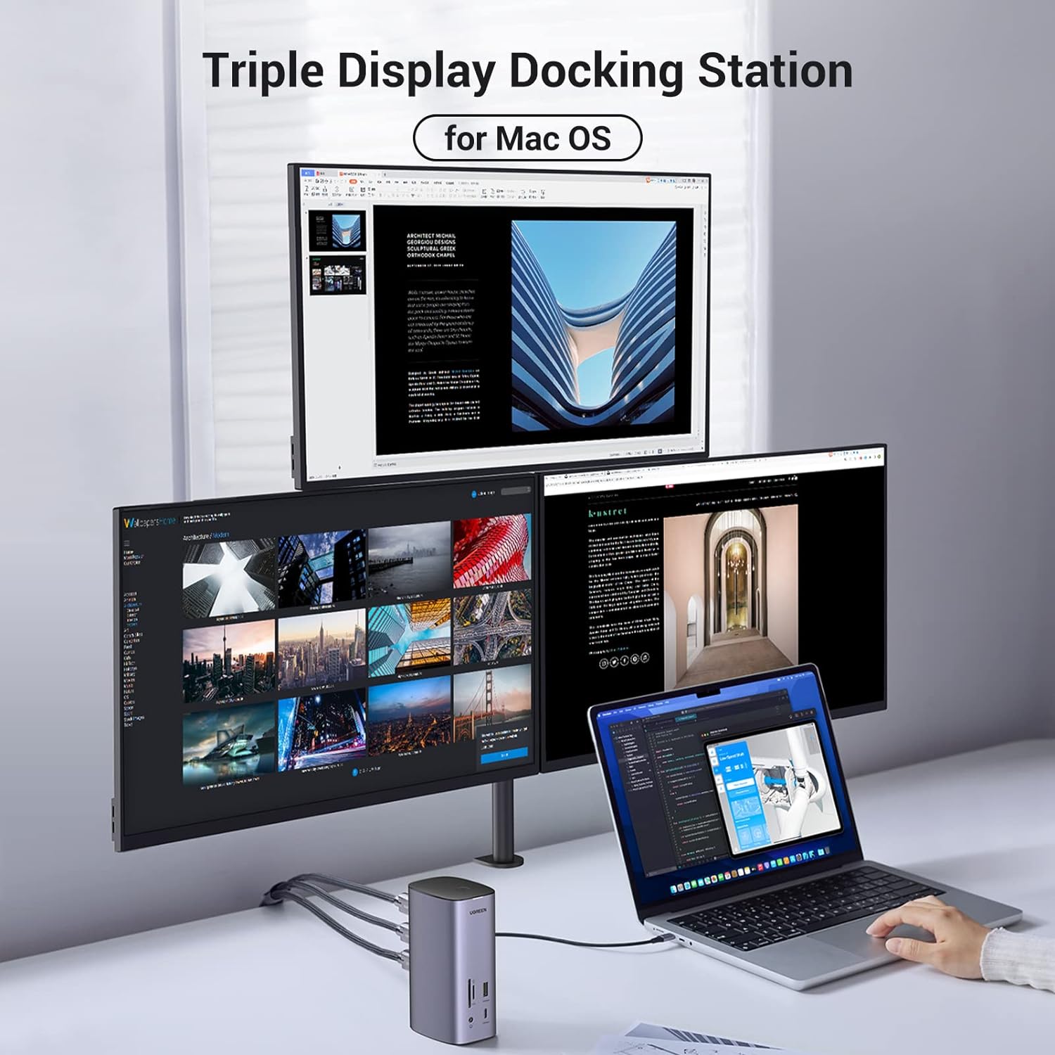 UGREEN 90325 Docking Station 12-in-1 Triple 8K Display - UGREEN PK