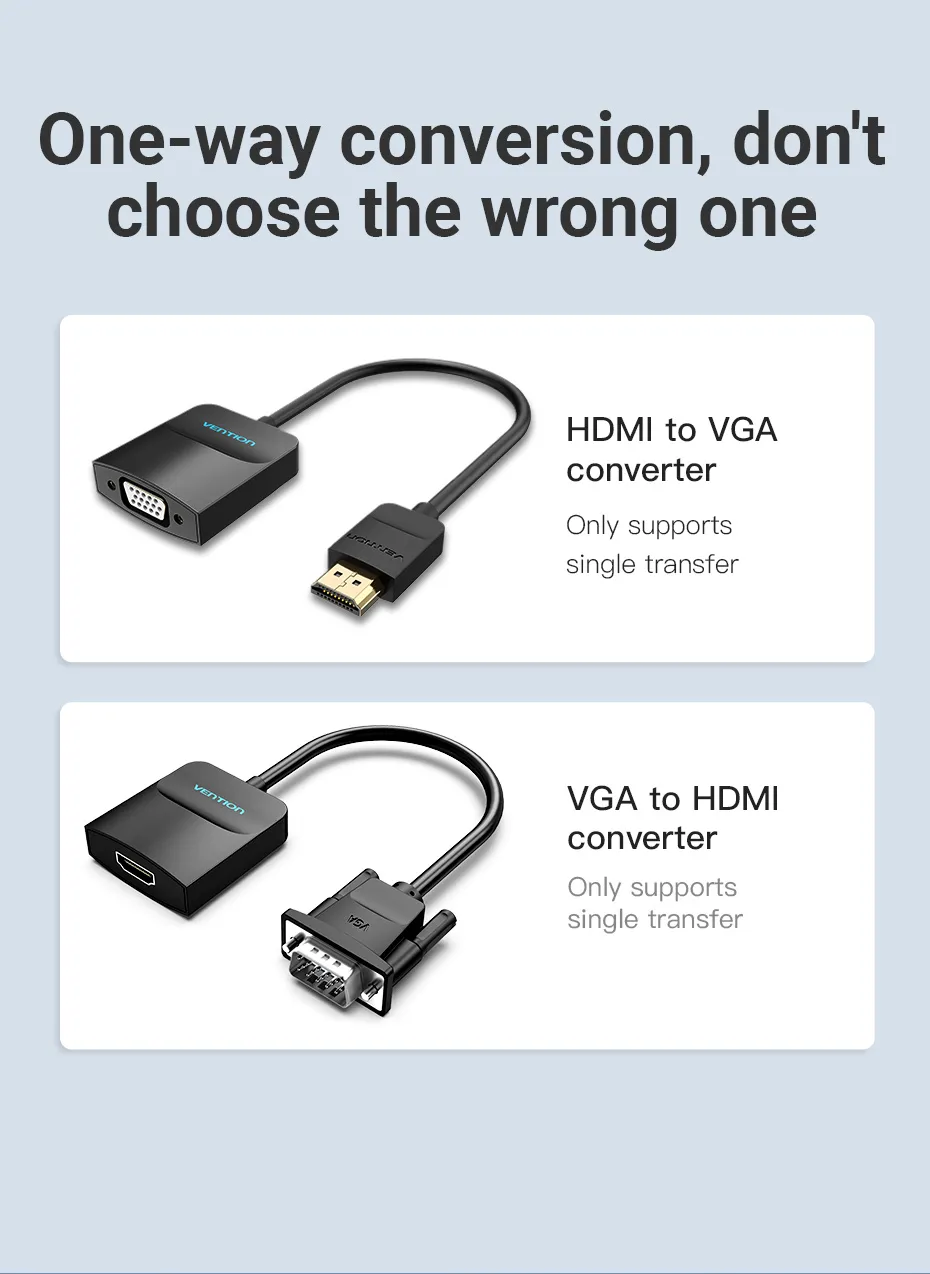 VENTION 42154 HDMI to VGA Converter 1080P Digital to Analog Adapter with Audio Port
