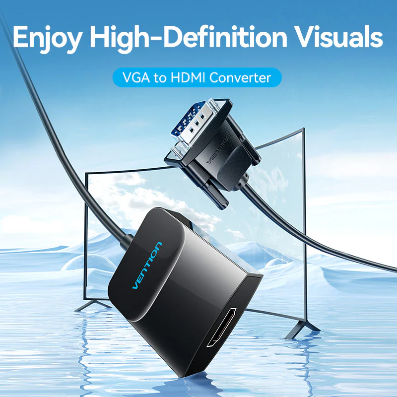 VENTION VGA to HDMI Converter with Female Micro USB and Audio Port