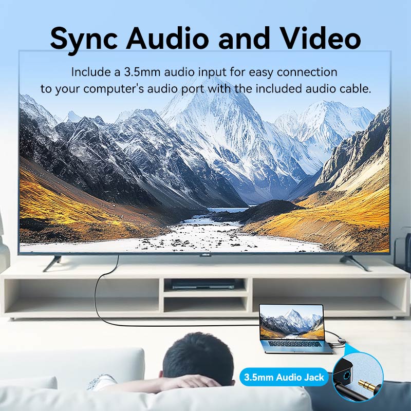 VENTION VGA to HDMI Converter with Female Micro USB and Audio Port