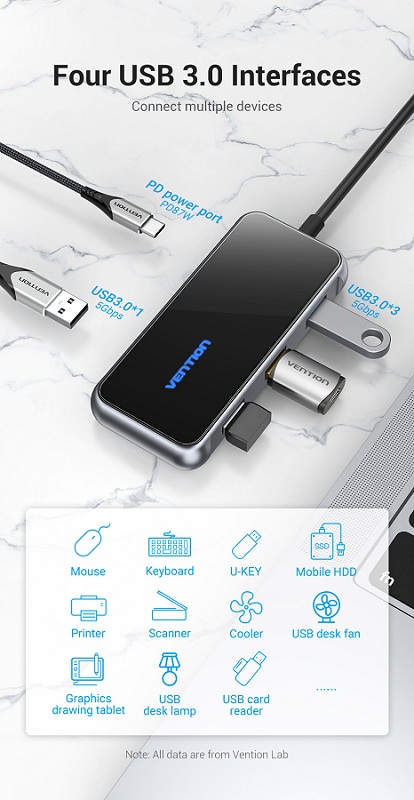 VENTION TFDHB MULTI-FUNCTION 5-IN-1 USB-C DOCKING STATION