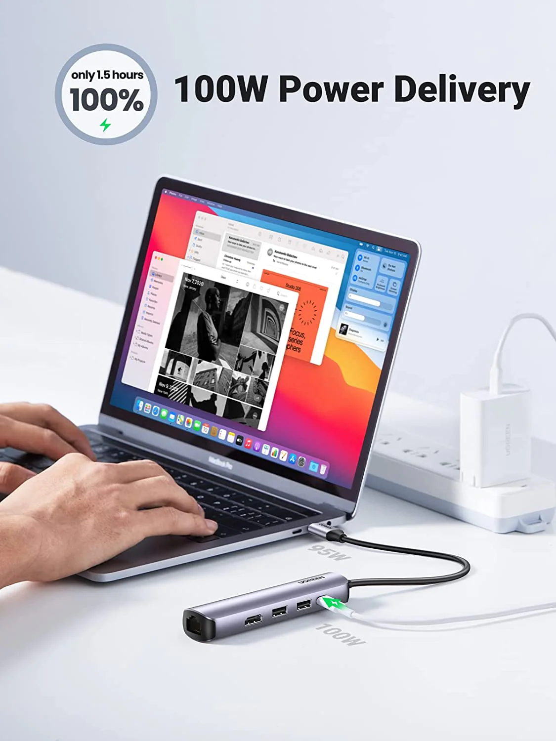 UGREEN 10919 Ultra Slim 5-in-1 USB-C Hub with Ethernet and HDMI