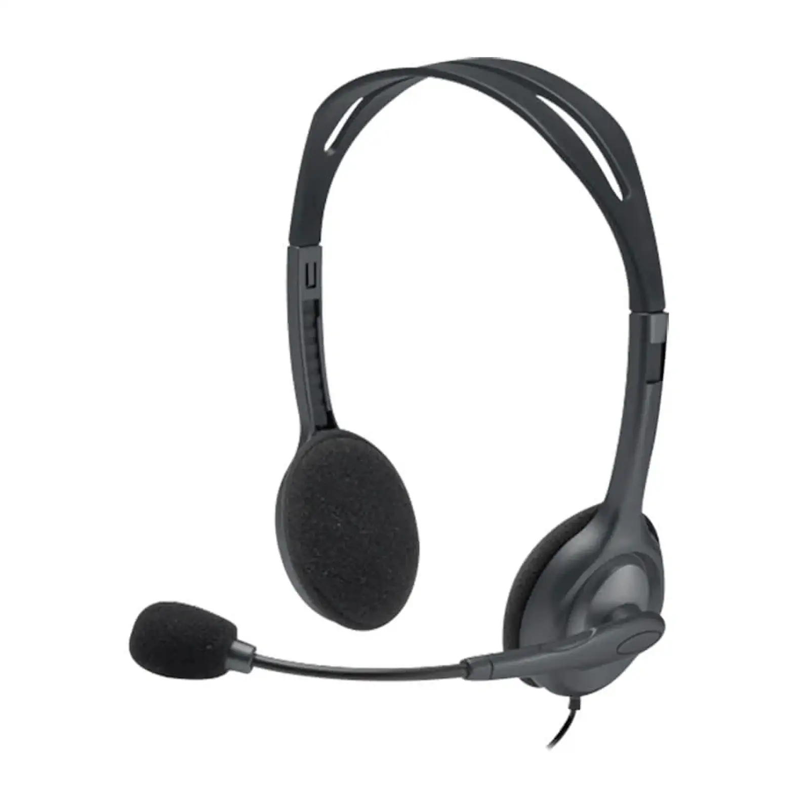 Logitech H111 Stereo Headset with Noise-Canceling Microphone 3.5mm Jack for PC, Laptop, Smartphone, Tablet